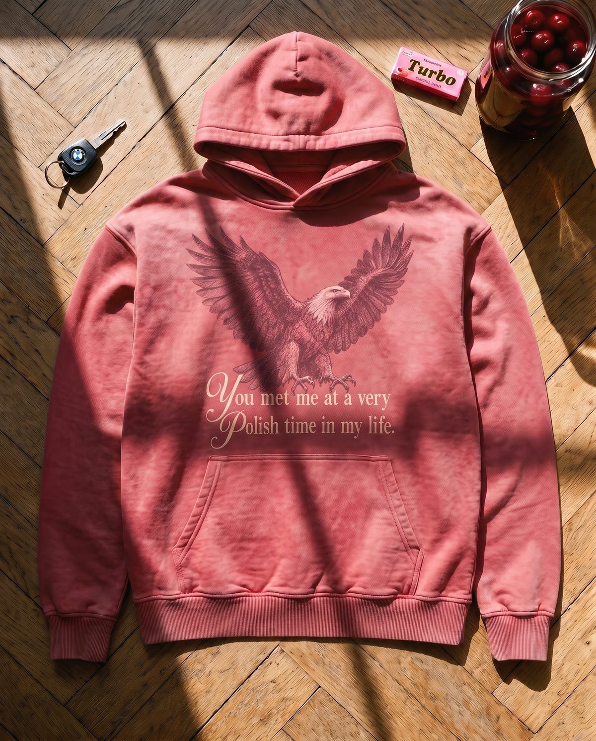 Bluza Hoodie - washed red