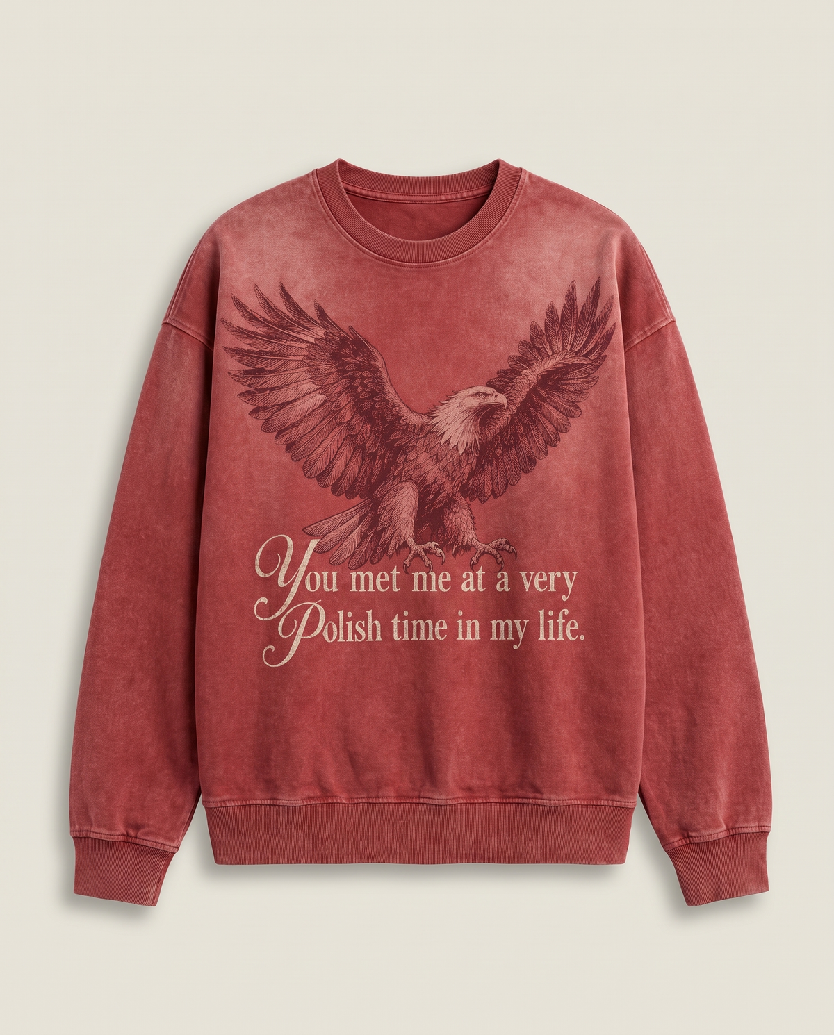 Bluza Crewneck Orzeł - washed red