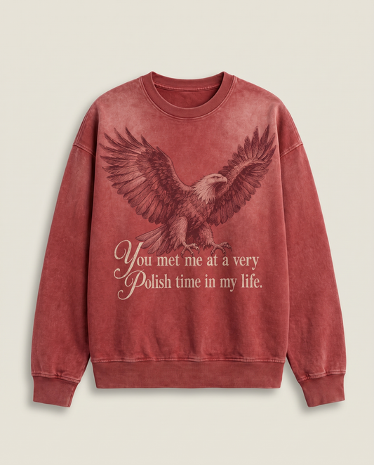 Bluza Crewneck Orzeł - washed red