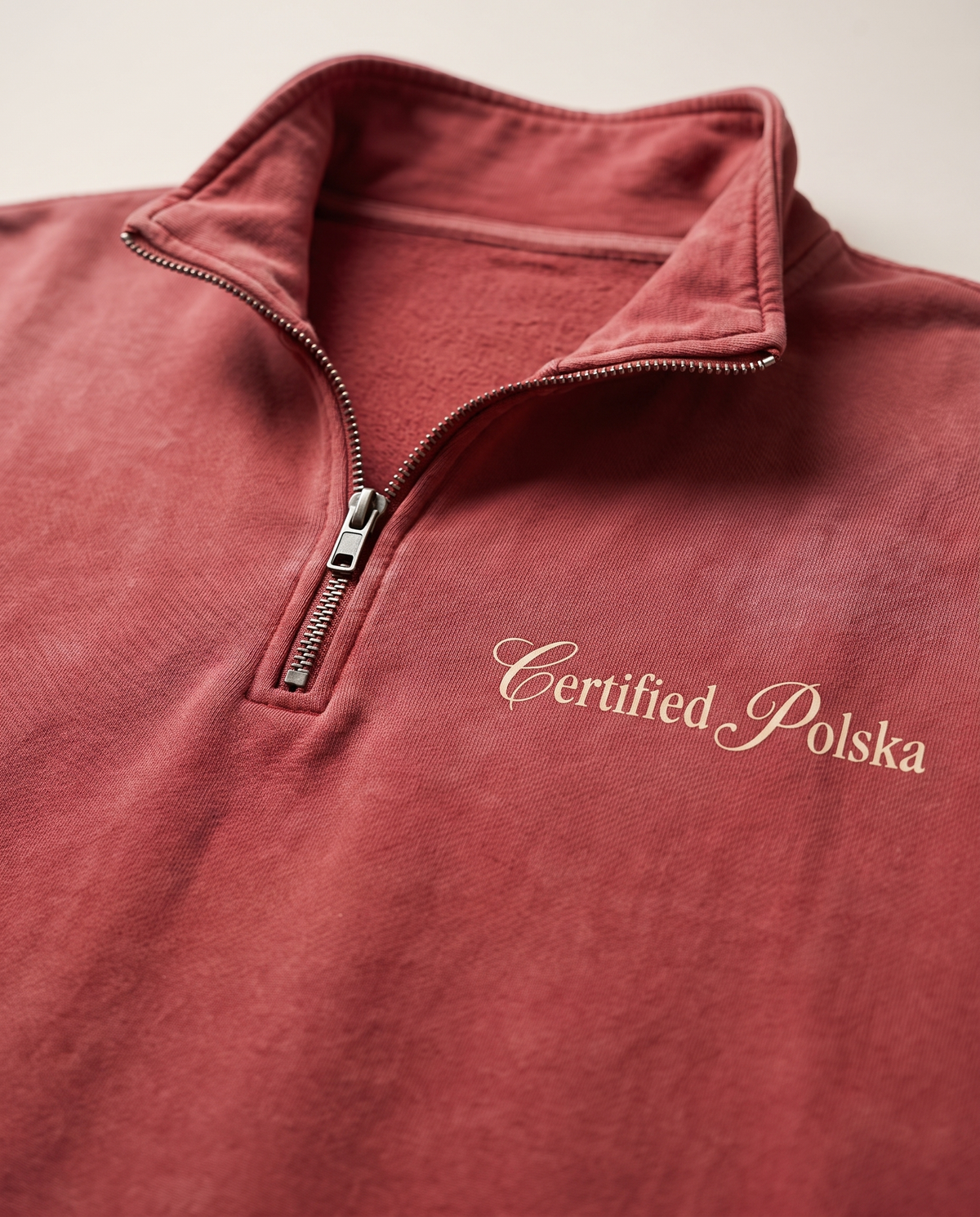 Bluza Half-zip Orzeł - washed red