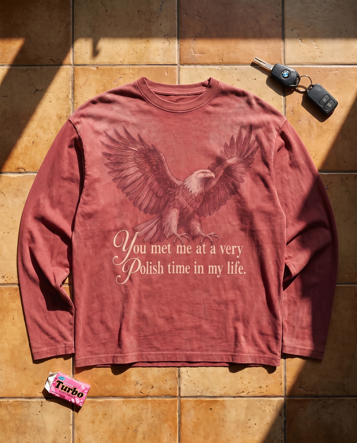 Longsleeve Orzeł - washed red
