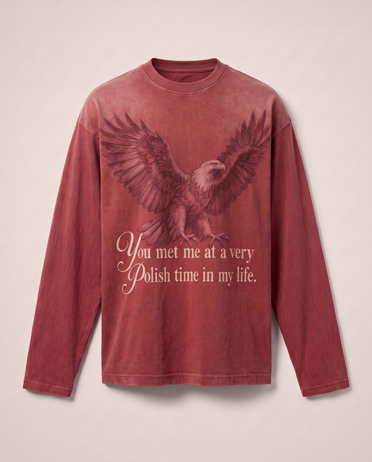 Longsleeve Orzeł - washed red