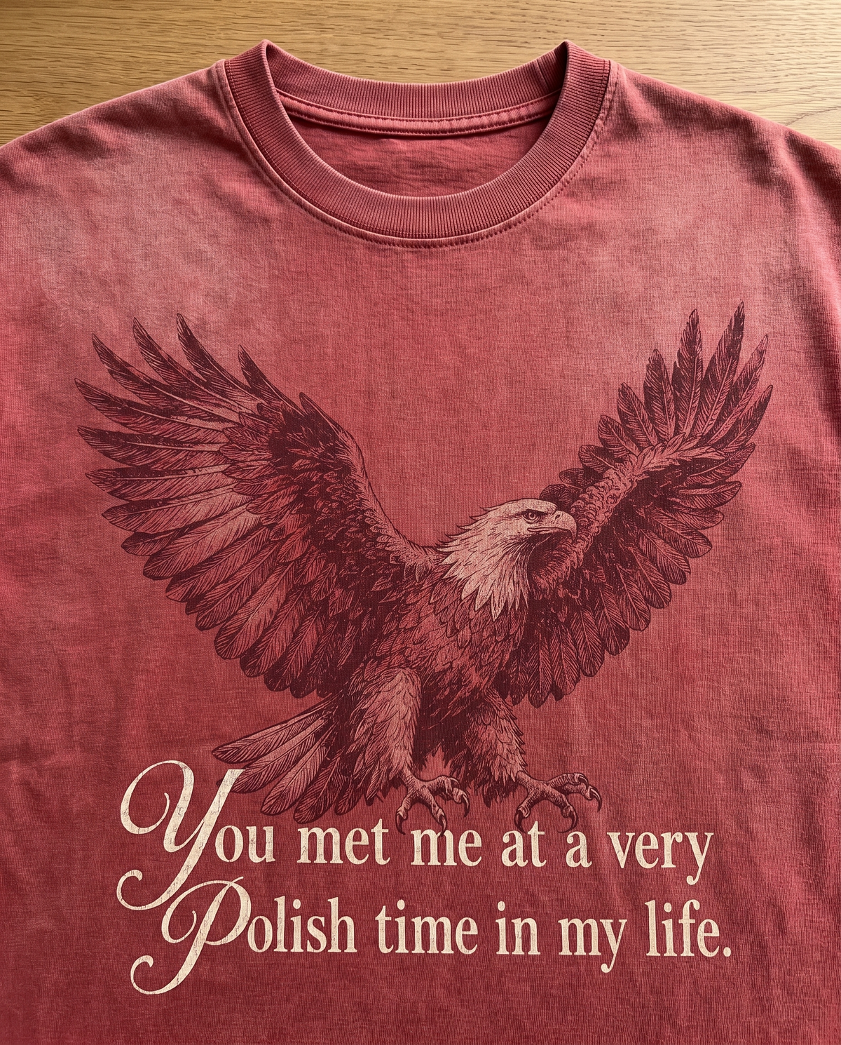 T-shirt Orzeł - washed red