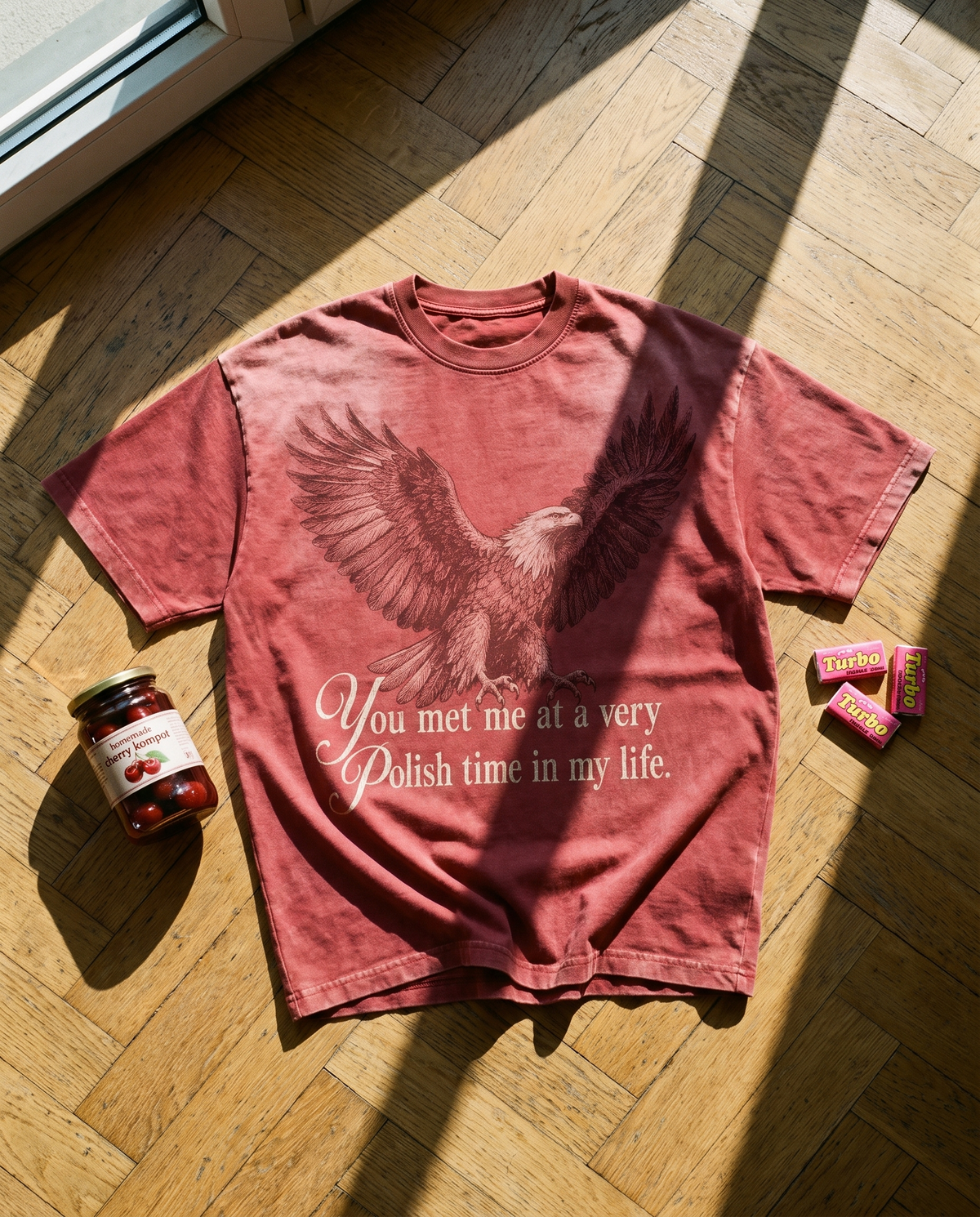 T-shirt Orzeł - washed red