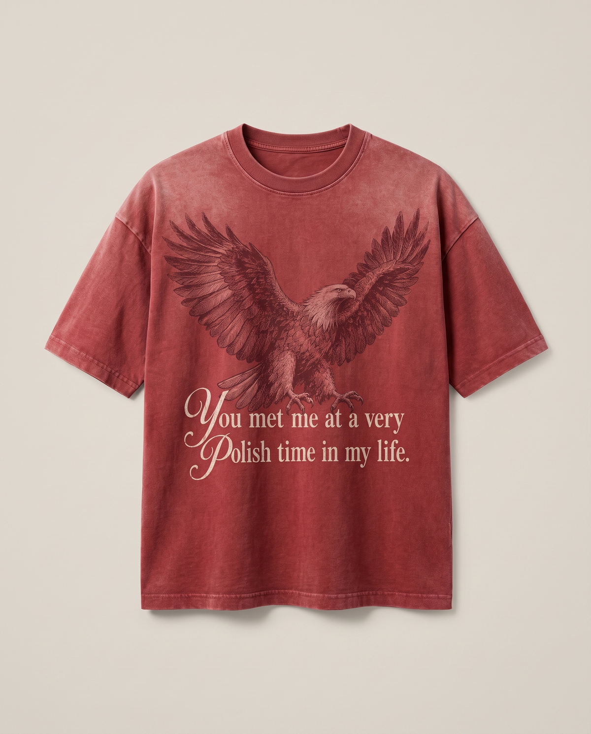 T-shirt Orzeł - washed red