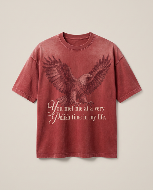 T-shirt Orzeł - washed red