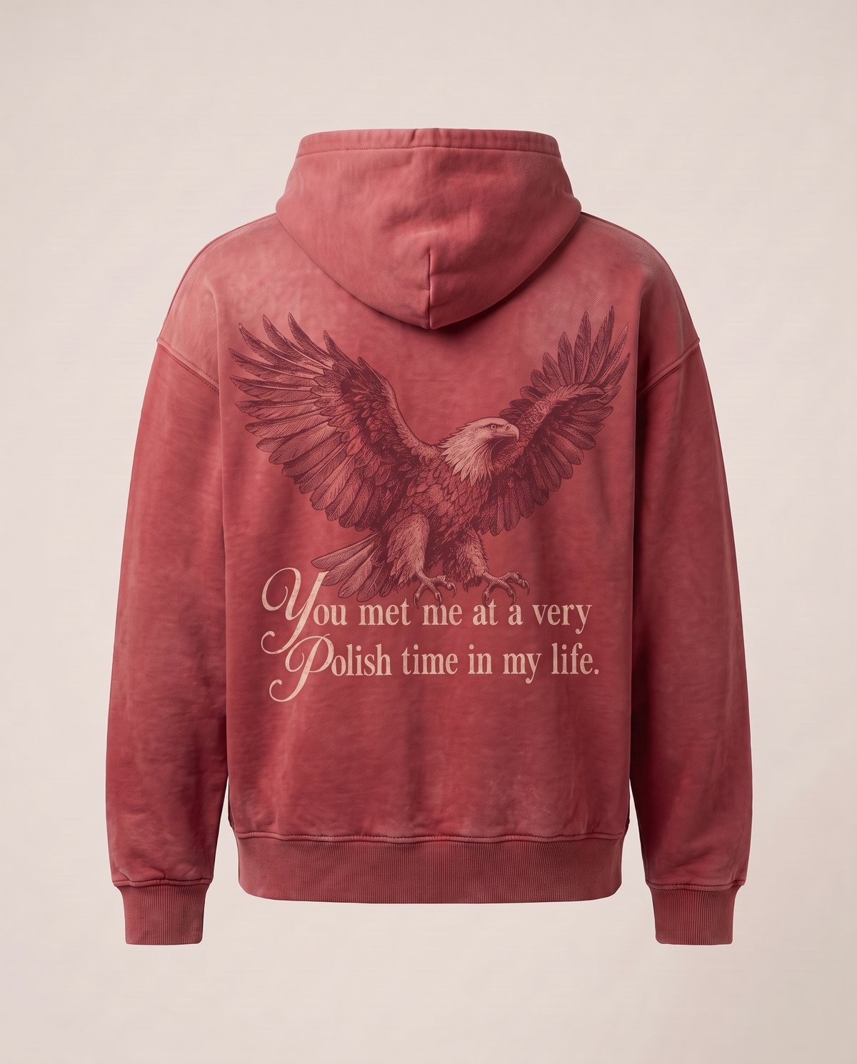 Bluza zip hoodie - washed red